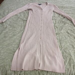 Club Monaco Soft 100% Wool Pink Ribbed Cardigan